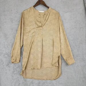 Anthro Bishop + Young Womens Polka Dot Blouse M Long Sleeve Chiffon 18PT